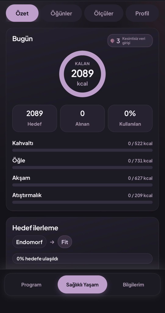 PowerFlexy Üye Mobil Sağlıklı Yaşam Ekranı